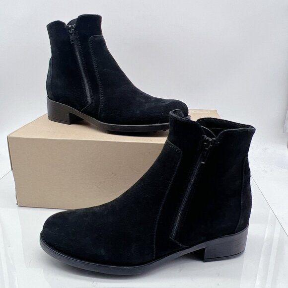 La Canadienne Waterproof Women's Saria Zip Up Ankle Boot Black Suede US 8.5 - Picture 2 of 11